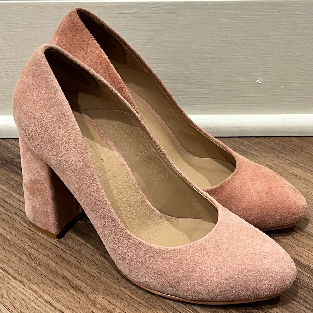 ABLE Pink Suede Heels
